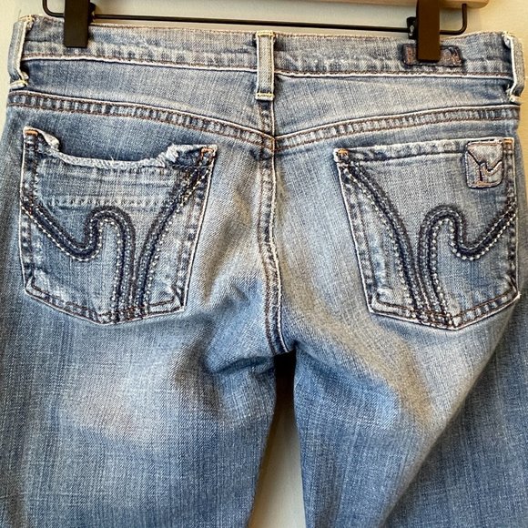 Citizens of Humanity Distressed Raw Hem Straight Leg Low Waist Ankle Jeans 27 - Picture 5 of 9